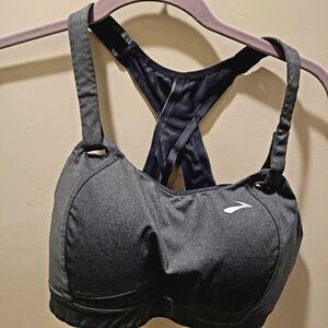 Brooks Size 34DD Grey High Impact Juno Sports Bra Heather Asphalt Lightly Lined